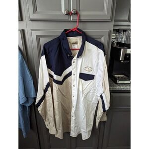 Express Rider Western Button Down Shirt Mens 2XL Aztec Embroidery NWOT